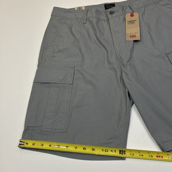 Levi’s Carrier Cargo Shorts Men’s 36 Light Gray NWT 100% Cotton Loose Fit - Picture 8 of 14